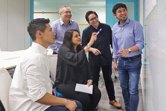 Office workers in a meeting