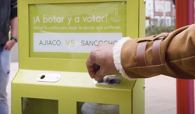 Smoker disposing on cigarette butt in Bogota, Colombia