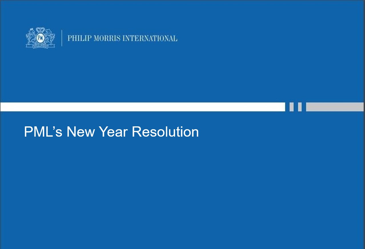 PML&#39;s New Year Resolution