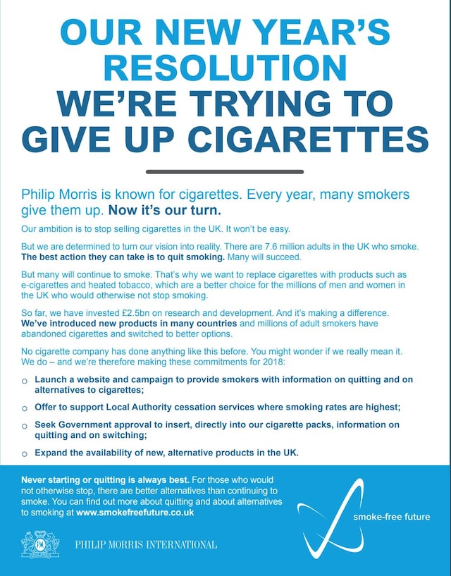PML Giving up cigarettes